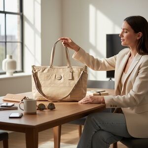 Coach Beige Leather Shoulder Bag